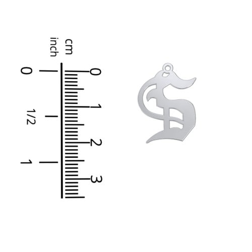 Men's Gothic Initial Pendant Necklace - S