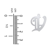 Men's Gothic Initial Pendant Necklace - V