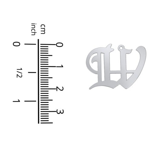 Men's Gothic Initial Pendant Necklace - W