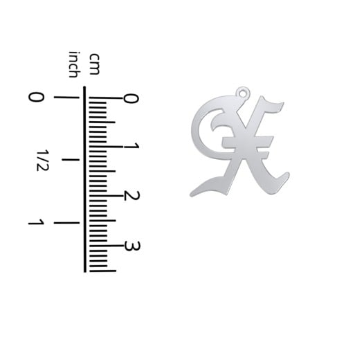 Men's Gothic Initial Pendant Necklace - X