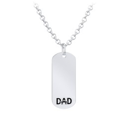 Men's Engravable DAD Tag Necklace in 925 Sterling Silver
