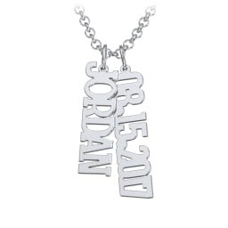 Men's Personalised Vertical 2 Name Necklace