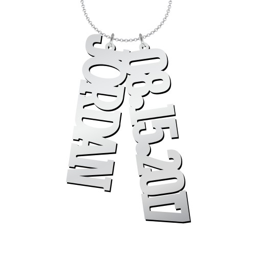 Men's Personalised Vertical 2 Name Necklace