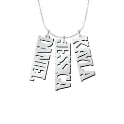 Men's Personalised Vertical 3 Name Necklace
