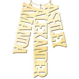 Men's Personalised Vertical 3 Name Necklace