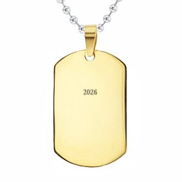 Engravable Gold-Plated Dog Tag Necklace in Stainless Steel