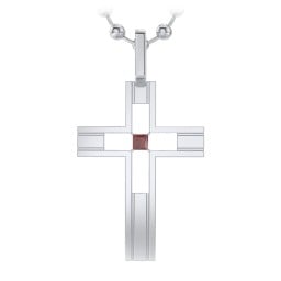 Men’s Engravable Cut-out Silver Cross Pendant