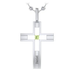 Men’s Engravable Cut-out Silver Cross Pendant