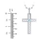Men’s Silver Geometric Cross Pendant with Birthstone