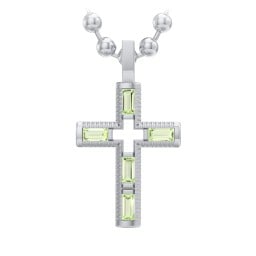 Men’s Baguette Birthstone Cross Pendant