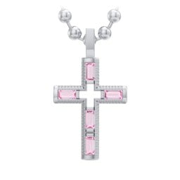 Men’s Baguette Birthstone Cross Pendant