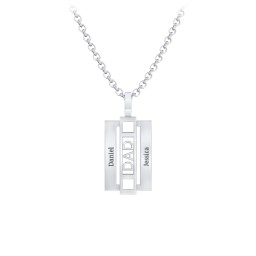 Men’s Engravable “Dad” Pendant in 925 Sterling Silver