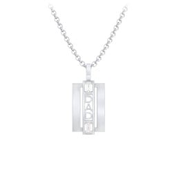 Men’s Engravable 2-Stone “Dad” Pendant