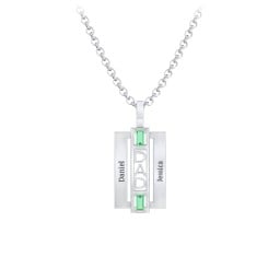 Men’s Engravable 2-Stone “Dad” Pendant