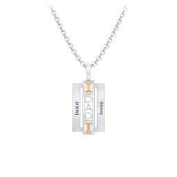 Men’s Engravable 2-Stone “Dad” Pendant