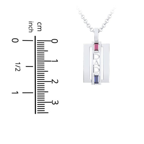 Men’s Engravable 2-Stone “Dad” Pendant