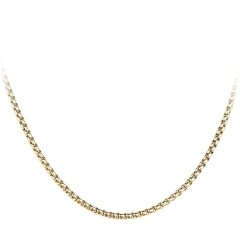 Men’s 22" 14K Gold Thick Rounded Box Chain Necklace – 14K Yellow Gold