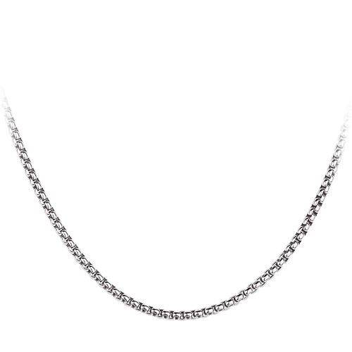 Men’s 22" Sterling Silver Thick Rounded Box Chain Necklace – Sterling Silver