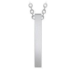 Men’s Engravable Vertical 3D Bar Necklace in Stainless Steel