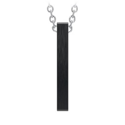 Men’s Engravable Vertical 3D Bar Necklace in Stainless Steel