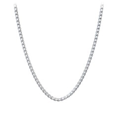 Men's 22" Rounded Box Chain Necklace – Sterling Silver