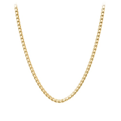 Men's 22" Rounded Box Chain Necklace – 10K Yellow Gold