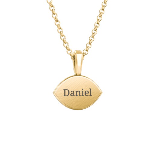 Men's Engravable Evil Eye Gemstone Necklace with Cold Enamel – 10K Yellow Gold with Diamond