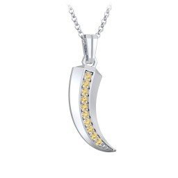 Men's Engravable Claw Necklace with Gemstones in 925 Sterling Silver with Citrine