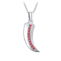 Men's Engravable Claw Necklace with Gemstones in 925 Sterling Silver with Garnet