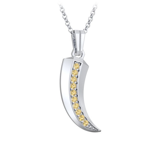 Men's Engravable Claw Necklace with Gemstones – Sterling Silver with Citrine