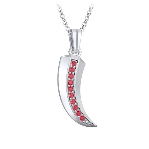 Men's Engravable Claw Necklace with Gemstones – Sterling Silver with Garnet