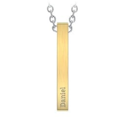 Men’s Engravable Vertical 3D Bar Necklace