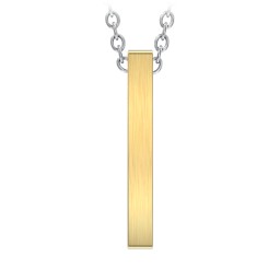 Men’s Engravable Vertical 3D Bar Necklace in Stainless Steel