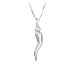 Men's Italian Horn Necklace with 2 Birthstones