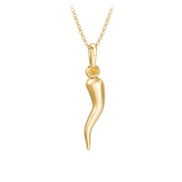 Men's Italian Horn Necklace with 2 Birthstones