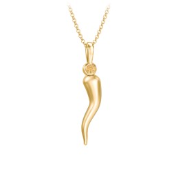 Men's Italian Horn Necklace with 2 Birthstones