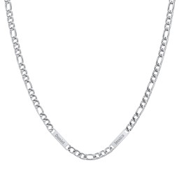 Men’s Figaro Chain with 2 Engravable Bars in Stainless Steel