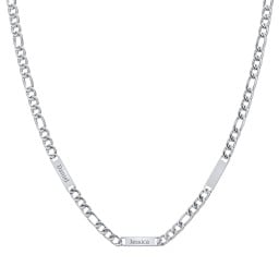 Men’s Figaro Chain with 3 Engravable Bars