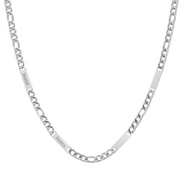 Men’s Figaro Chain with 4 Engravable Bars in Stainless Steel