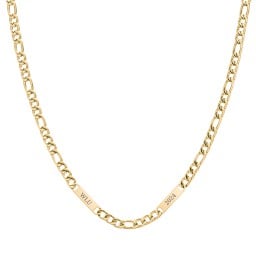 Men’s Figaro Chain with 2 Engravable Bars