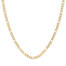 Men’s Figaro Chain with 2 Engravable Bars in Stainless Steel