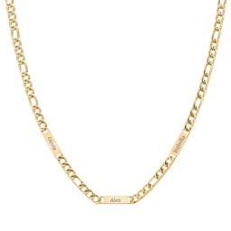Men’s Figaro Chain with 3 Engravable Bars