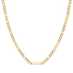 Men’s Figaro Chain with 5 Engravable Bars in Stainless Steel