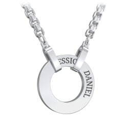 Men's Engravable Ring Necklace