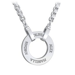 Men's Engravable Ring Necklace