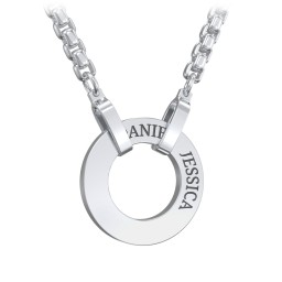 Men's Engravable Ring Necklace in Stainless Steel