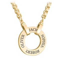 Men's Engravable Ring Necklace in Stainless Steel