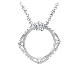 Men’s Engravable DAD Geometric Ring Necklace