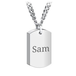 Men’s Engravable Dog Tag Urn Necklace - Stainless Steel in Stainless Steel