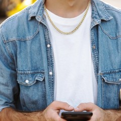 Men's 20" Figaro Chain Necklace in Stainless Steel - 5mm